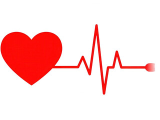 Heart and ecg line icon isolated on transparent background