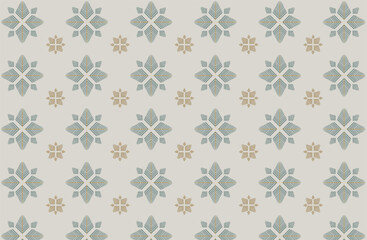 Fototapeta premium Ikat seamless pattern in tribal. Fabric ethnic pattern art. Flower decoration. Design for background, wallpaper, vector illustration, fabric, clothing, carpet, textile, batik, embroidery.