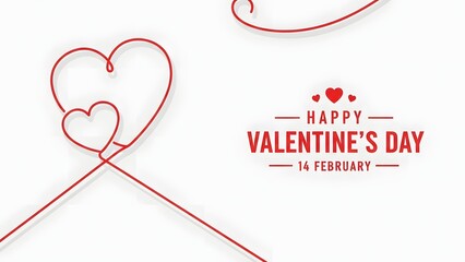 Valentines day greeting on white background with red text and heart design
