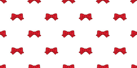 bow tie seamless pattern ribbon vector cartoon doodle gift wrapping paper repeat wallpaper tile background illustration red design isolated