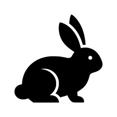 Obraz premium Simple Black Silhouette of a Cute Rabbit Illustration