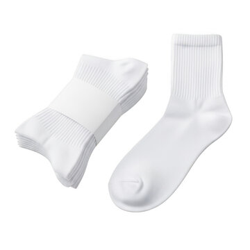Stack of white socks isolated on transparent background