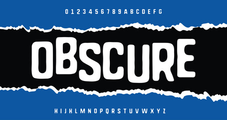 Rough alphabet. Grunge design typography. 