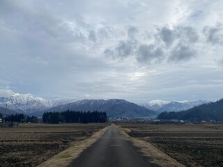 road to the mountains in Niigata, Japan