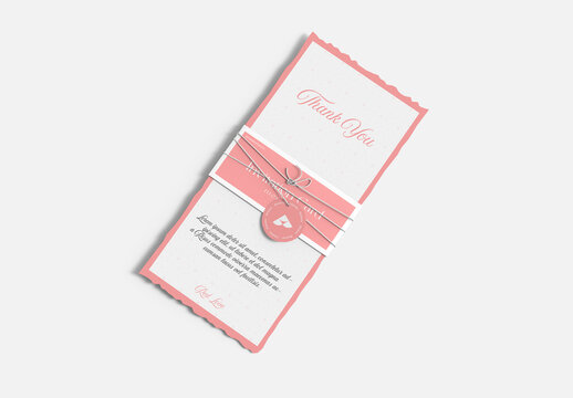 Invitation Greeting Card Mockup with Tag