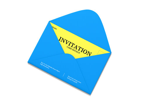 Invitation Card with Envelope Mockup