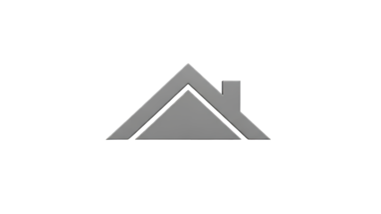 Minimalist gray house roof icon on transparent background png (घर की छत का आइकन)