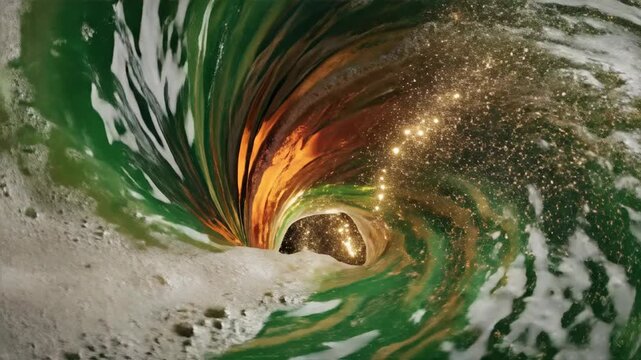 Surreal Water Vortex with Fractal Swirls and Bright Colors