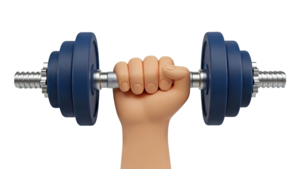 Cartoon Hand Gripping a Dumbbell