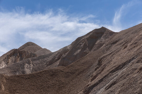 Piles of mining tailings look like man made mountains
