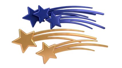 Gold and Blue Shooting Stars