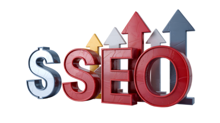 Seo optimization with arrows digital marketing concept
