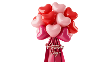Valentine day heart balloon bouquet romantic design
