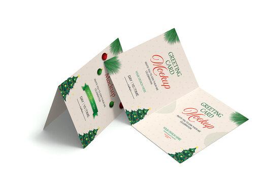 Christmas Greeting Cards Mockup