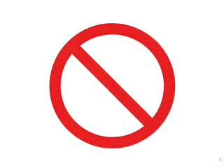 Red prohibition sign isolated on transparent background