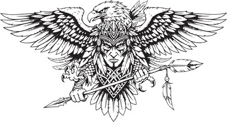 Obraz premium Tribal Butterfly Tattoo Vector Collection Art