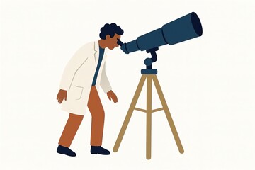 a scientist looking through a microscope