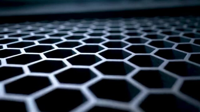 Dark Hexagonal Metal Mesh Grid Pattern Industrial Texture Background Close Detail