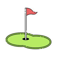 ゴルフのグリーン カップ フラッグ イラスト おしゃれ