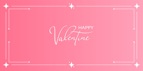 Romantic Valentine&rsquo;s Day Greeting Card Design with Calligraphy Text and Decorative Border