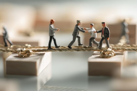 Project management team collaborates on task delegation with a focus on teamwork and responsibility for successful outcomes