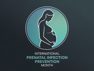Obraz premium International prenatal infection prevention month with pregnant woman silhouette logo
