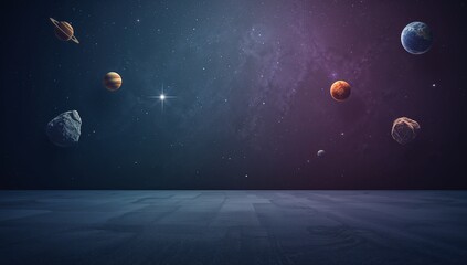 Cosmic Scenario with Planets and Stars in a Starry Galaxy Background