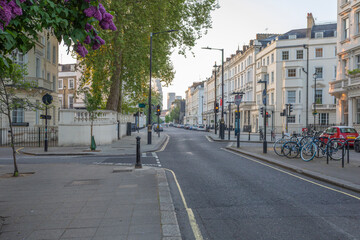 Quiet Street Scene, Tranquil Residential Street With Lush Trees And Bicycles, London, 5 May 2025
