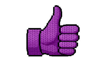 Purple Thumbs Up Hand Icon Illustration