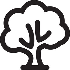 Obraz premium Minimal Tree Icon Outline Symbol For Nature Environment Growth And Eco Friendly Design