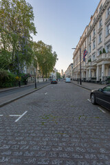 Peaceful Old Street With Mossfilled Joints And Sunrise Casting Gentle Glow, London, 5 May 2025