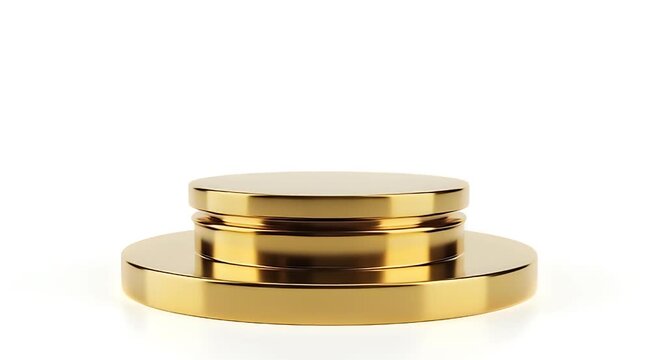 Golden metal object on white background.