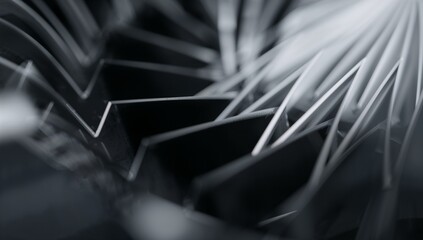 Abstract Close-Up of Metallic Shapes in Intricate Arrangement