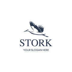 Fototapeta premium flying stork simple silhouette. Suitable for your design need, logo, illustration, animation, etc.
