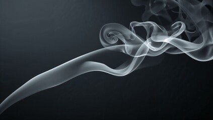 Elegant and Mysterious Smoke Flowing Against Dark Background