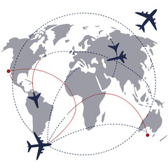 Global air navigation scene focusing on movement airplane © vvv