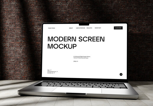 Modern Screen Laptop Mockup