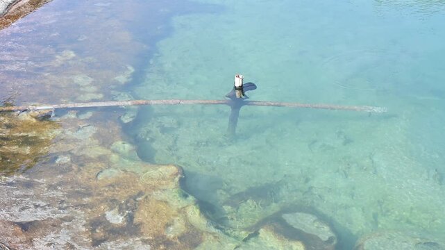 Huai Mak Liam hot spring in Chiang Rai province of Thailand. Hot springs are naturally occurring spring of water that is warmed by heat within the Earth.