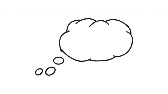 doodle Thinking cartoon cloud bubble animation