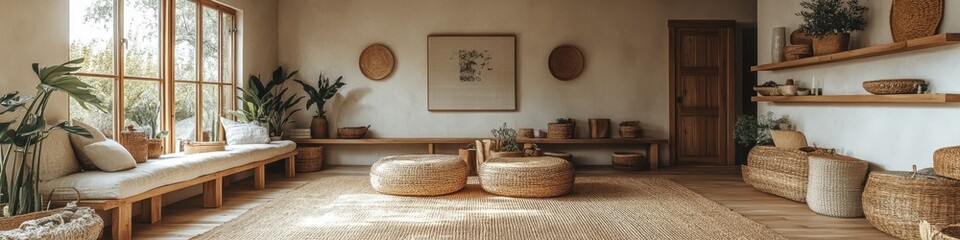 Create a Scandinavian-inspired dining room with light wood furniture, minimalistic decor, and a neutral color palette. 