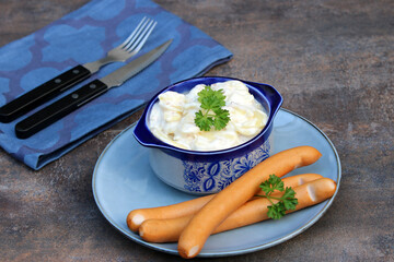 Bockwurst with potato salad.