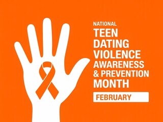 Fototapeta premium National teen dating violence awareness and prevention month in february
