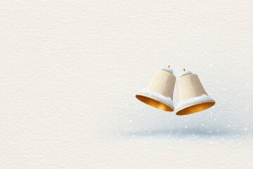 Two elegant bells gently sway against soft, textured background,