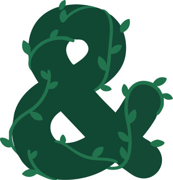 Green vine ampersand