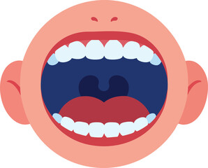 Naklejka premium Open mouth shouting or screaming