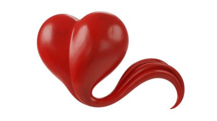 Red heart shape with curved base