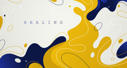 Abstract vector background with curvy fluid shapes, lava lamp curves art wallpaper, smooth lines amorphous watery style, flowing molten shapes.