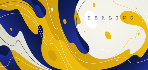 Abstract vector background with curvy fluid shapes, lava lamp curves art wallpaper, smooth lines amorphous watery style, flowing molten shapes.