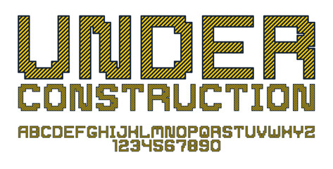 Minimal geometric cyberpunk font, vector typeface in geometry minimalist square style, future technology simple urban rectangular typography, alphabet letters and numbers high tech style.