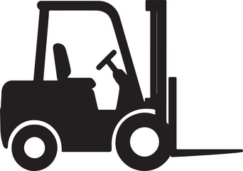 Forklift Truck clean silhouette vector graphic of a forklift truck in a simple black silhouette against a white background